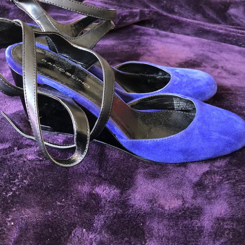 Closed toe wedge pumps with ankle straps